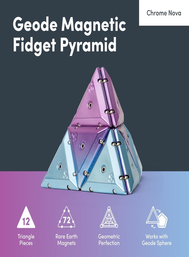 Speks Geode Magnetic Fidget Toy | Sensory Desk Toy for Adults & Teens 14+ | Stress Relief Gift | Pyramid, Chrome Purple - Image 2